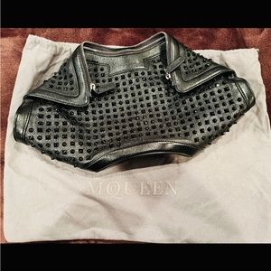 Alexander McQueen black studded manta clutch. Used,like new. Original owner.